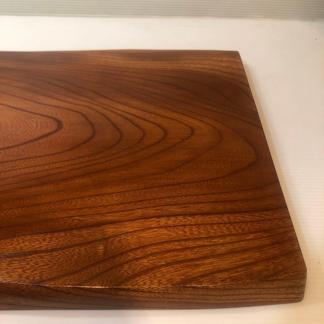 欅一枚板　座卓用木製置脚付　花台文机座卓　板サイズ約68×38×厚さ2.7cm