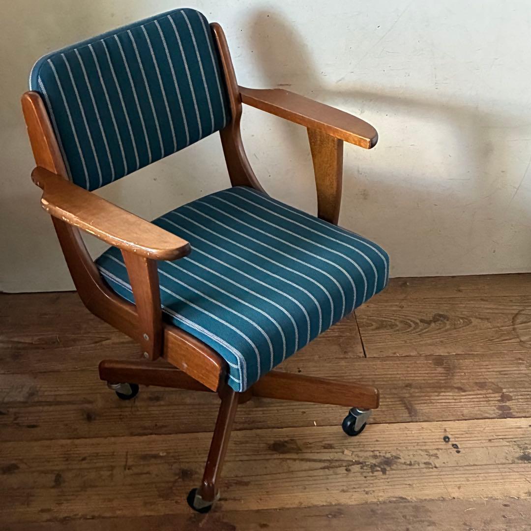 国産ヴィンテージ デスクチェア キャスター レトロ アンティーク