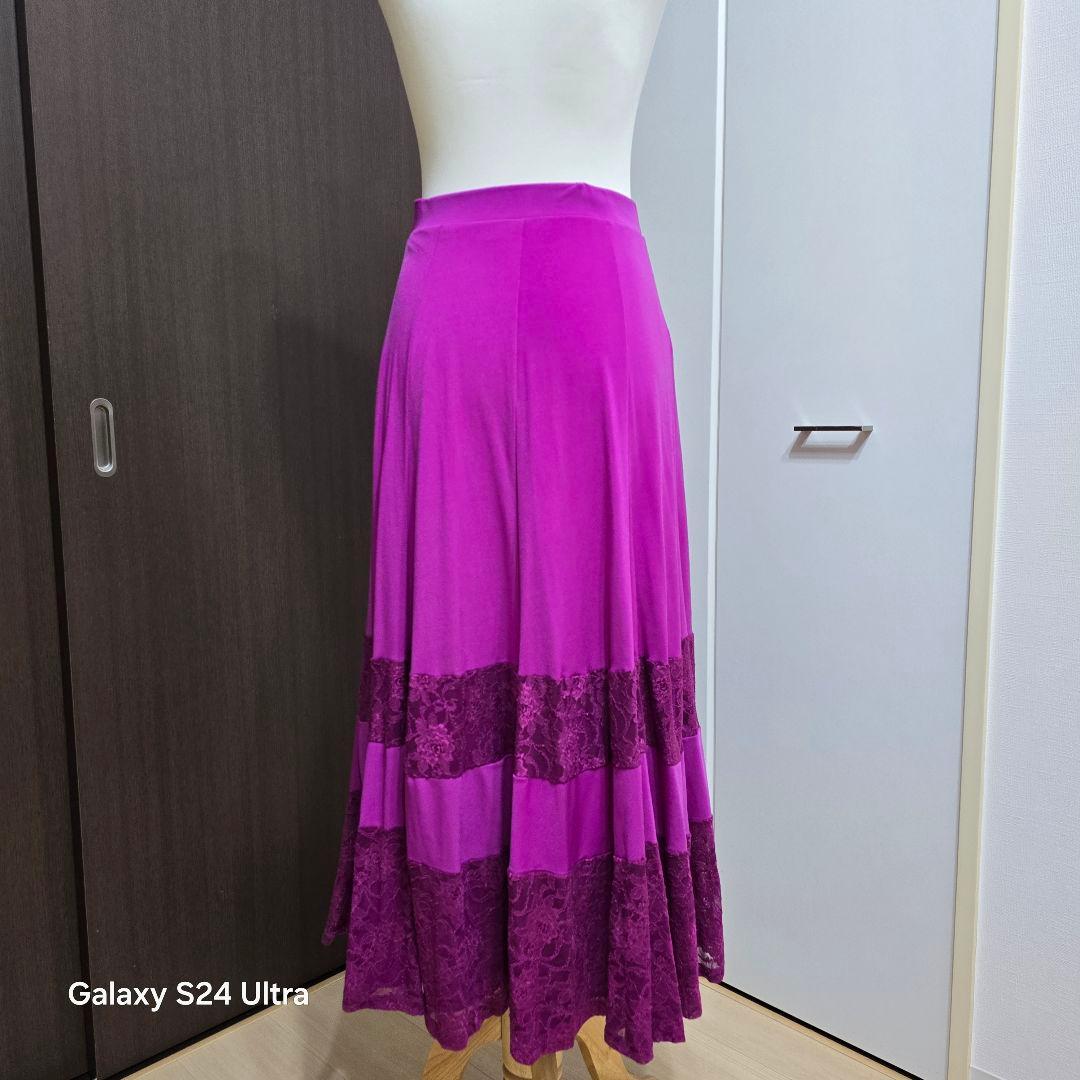 新品同様】タカダンス 社交ダンスフューシャピンク ロング スカートSM