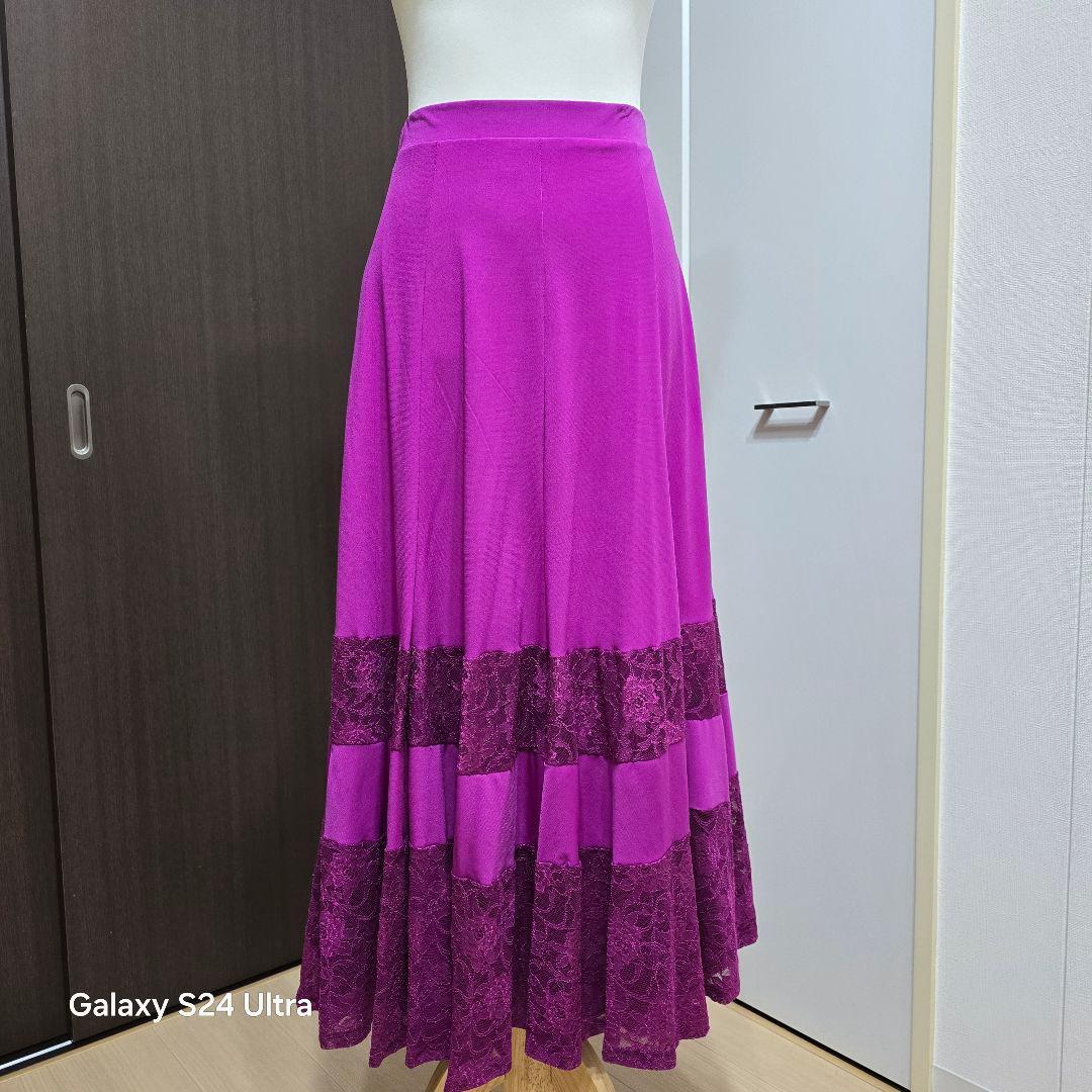 新品同様】タカダンス 社交ダンスフューシャピンク ロング スカートSM