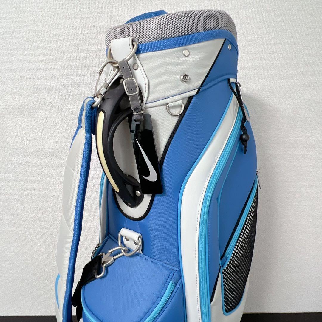 希少 NIKE ナイキ キャディバッグ 6分割 ブルー ホワイトゴルフバッグ軽量