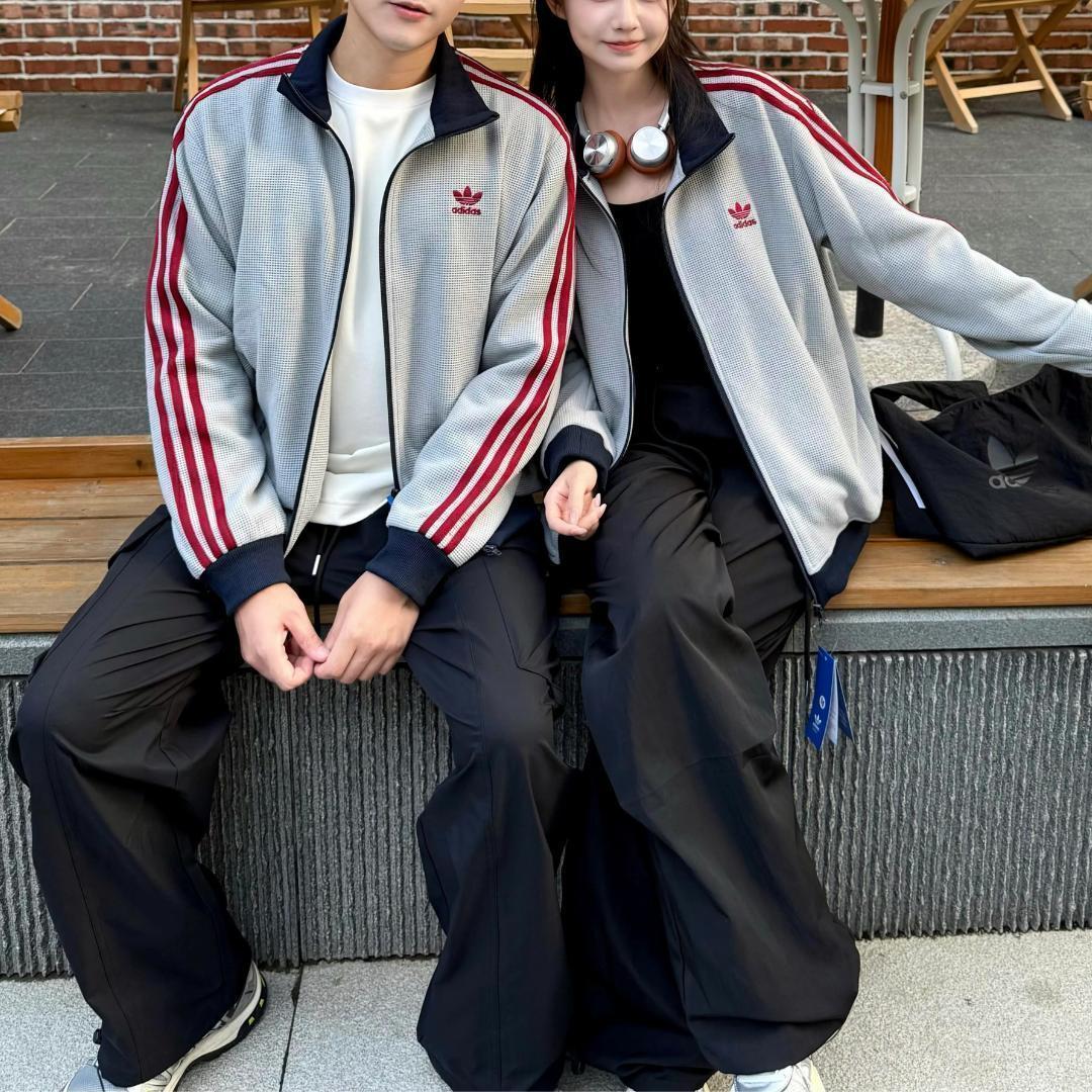 SALE✨ 2XL adidas トラックトップ ワッフル アディカラー グレー