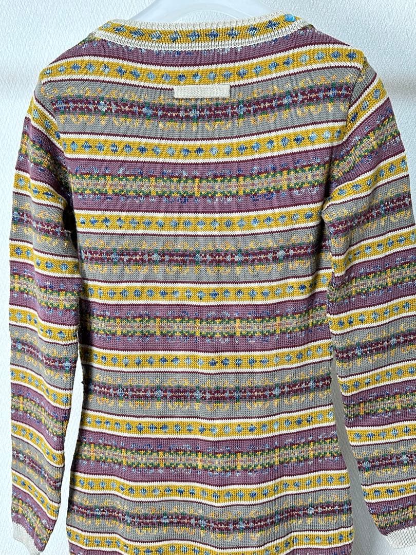 ジャンポールゴルチェマイユ クリスタルビジュー装飾 総柄ニットワンピース