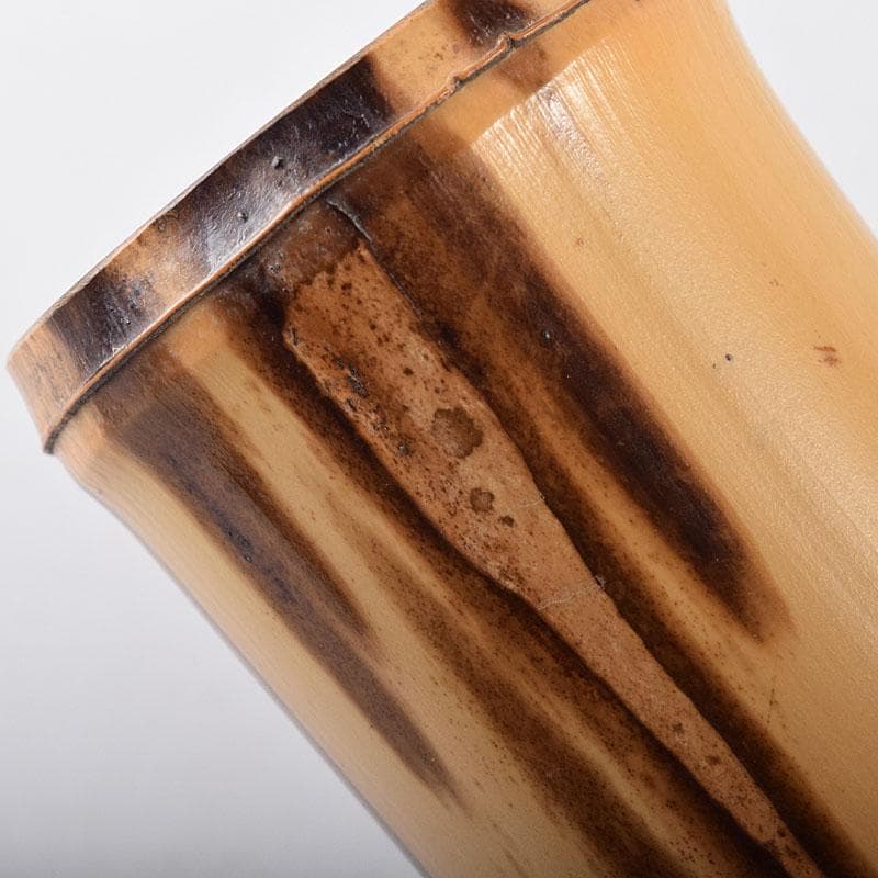 茶道具　弥三郎作　古竹　蓋置　一双　共布　書付極め箱　V　R8685