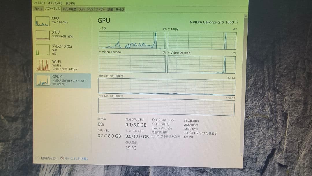 ジャンク PALIT GTX 1660TI 6G