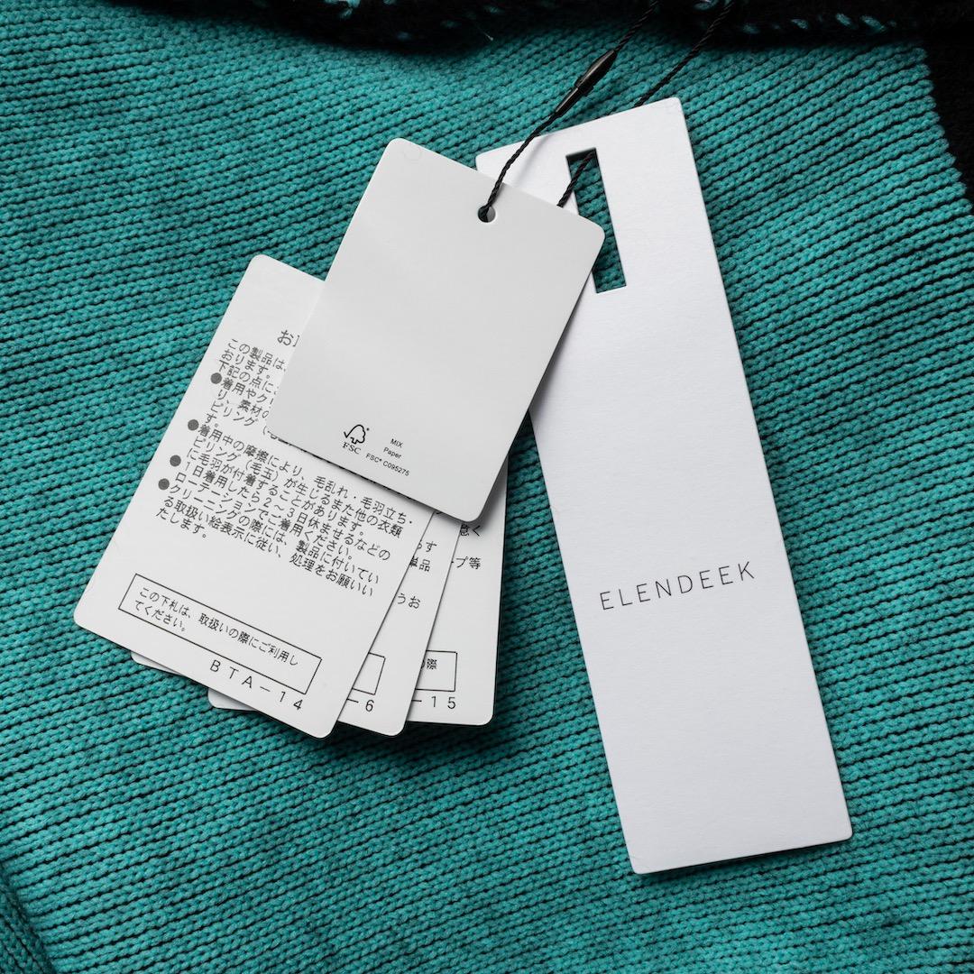 未使用 ELENDEEK ラクーンミックスダブルカーディガン ブラック ブルー