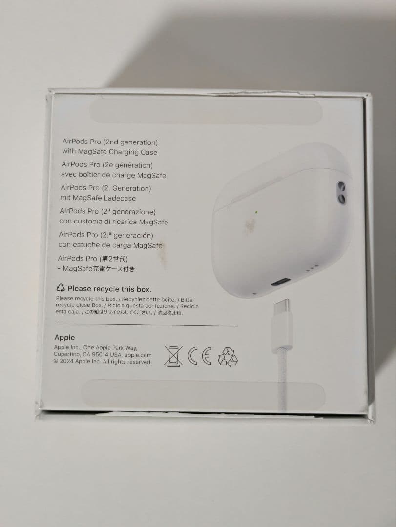 本物 Apple AirPods本体 第二世代 使用期間10カ月