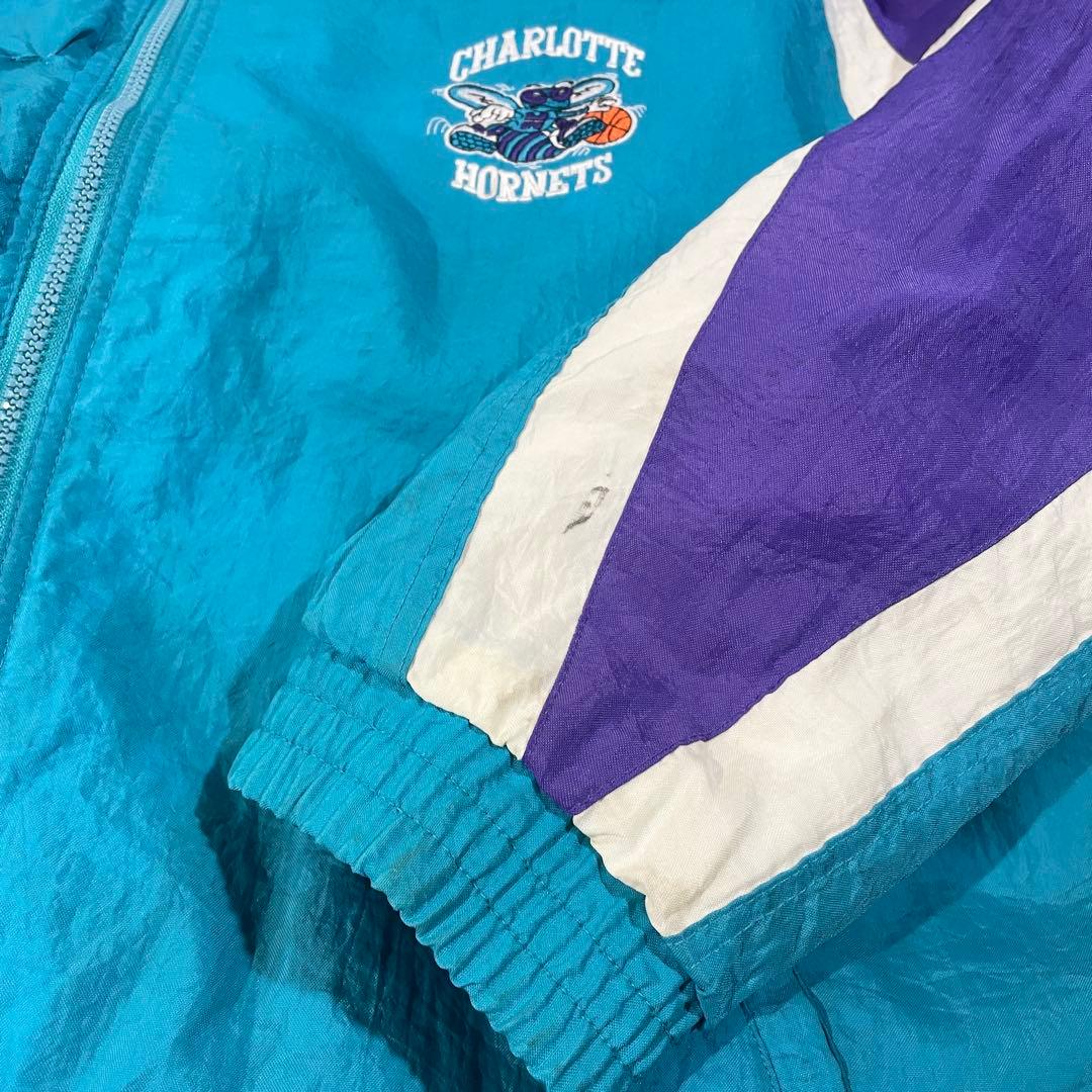 【リバーシブル】90sリーボックNBA シャーロット・ホーネッツ中綿JKT/L