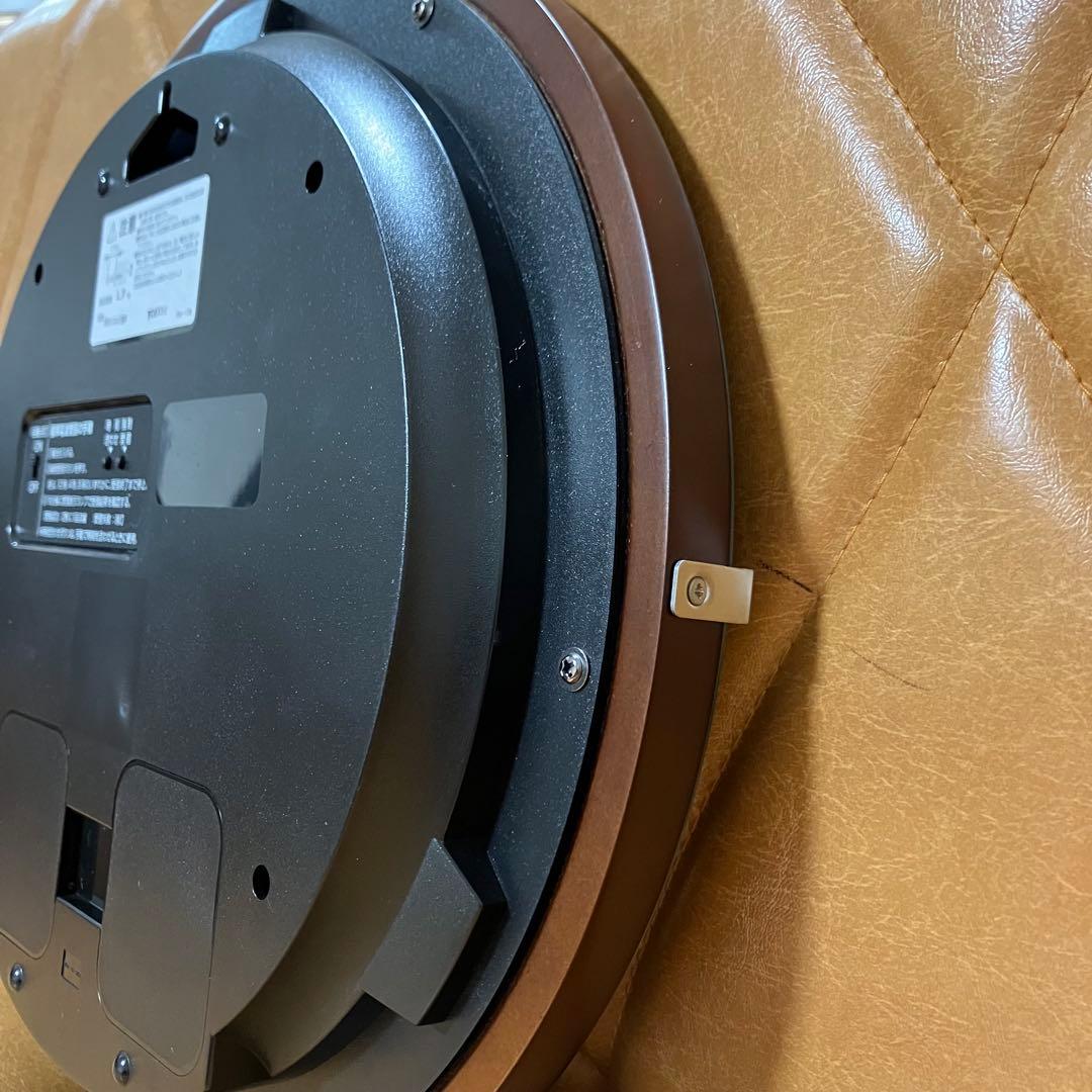 美品 RHYTHM 掛時計 ブラウン枠 リズム 電波 動作確認済 会社 事務所に