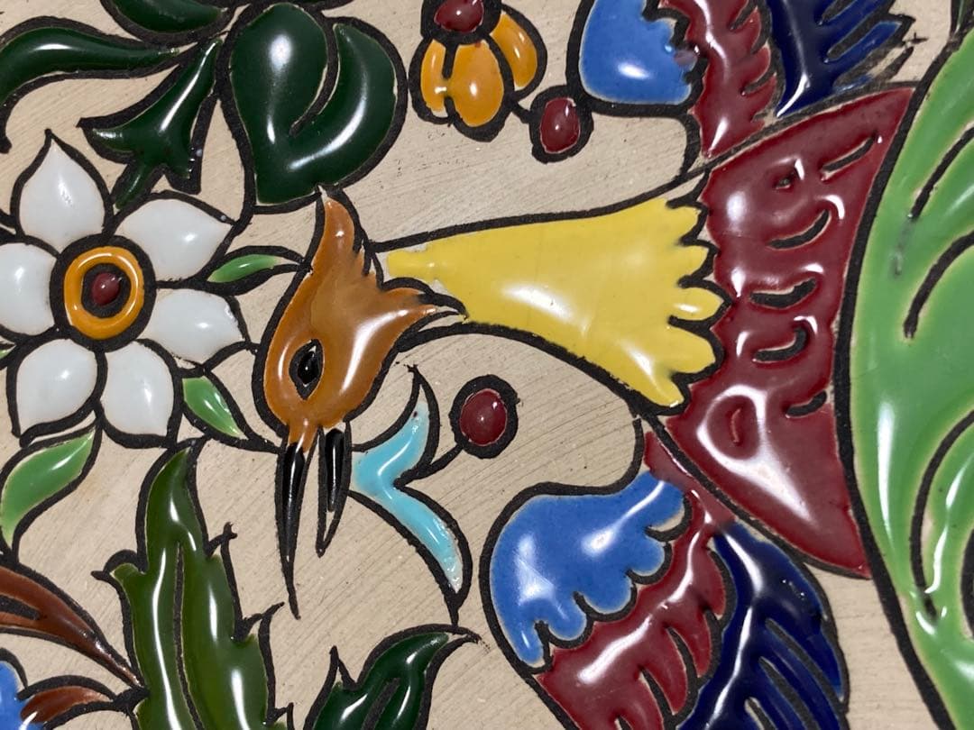 骨董品　直筆サイン入りプレート　置き台付き