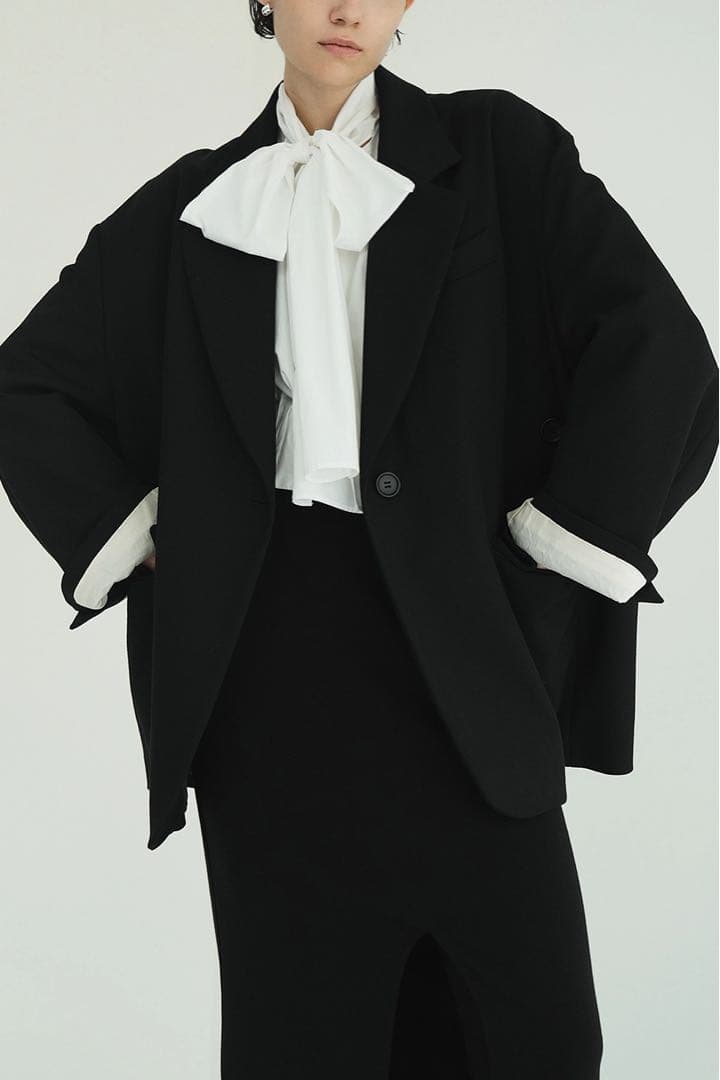 CLANE RIBBON ZIP SHIRTS WHITE トップス ブラウス