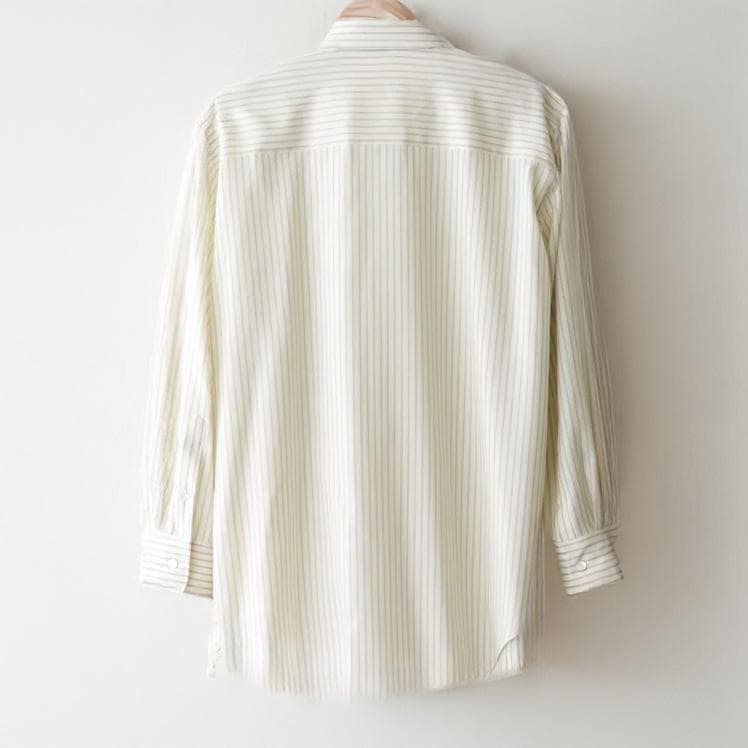 トップス AURALEE SUPER FINE WOOL STRIPE SHIRT 0