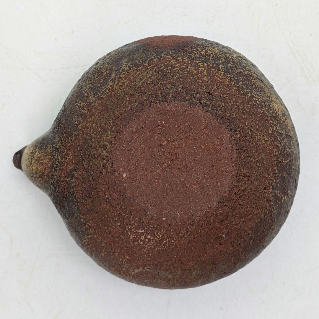 鈴木篤夫 備前焼 金彩備前桃摘宝瓶 四方桟共箱共布栞 手造り宝瓶 煎茶道具 モモ