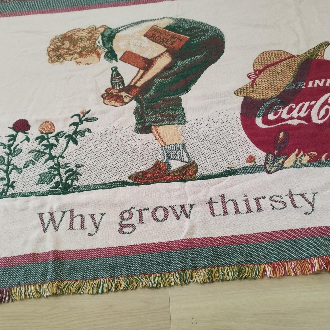 コカコーラ Why grow thirsty ラグ 美品 ブランケット h12b