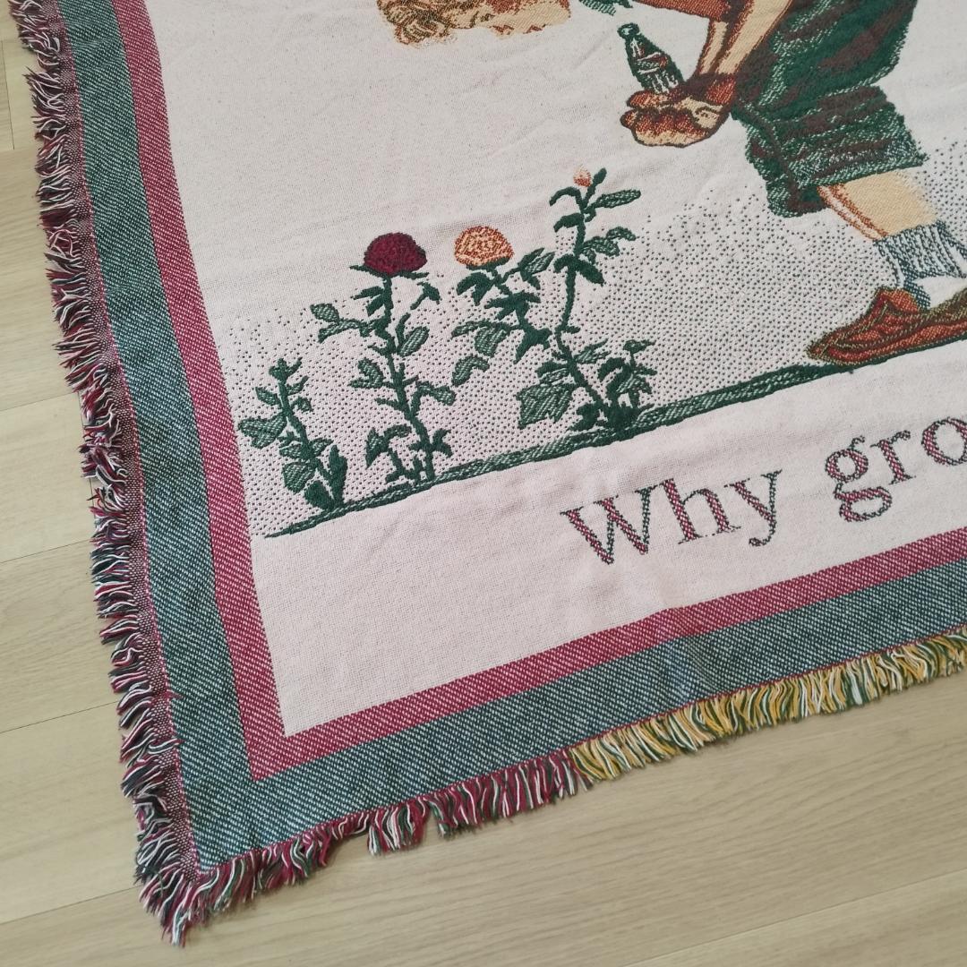 コカコーラ Why grow thirsty ラグ 美品 ブランケット h12b