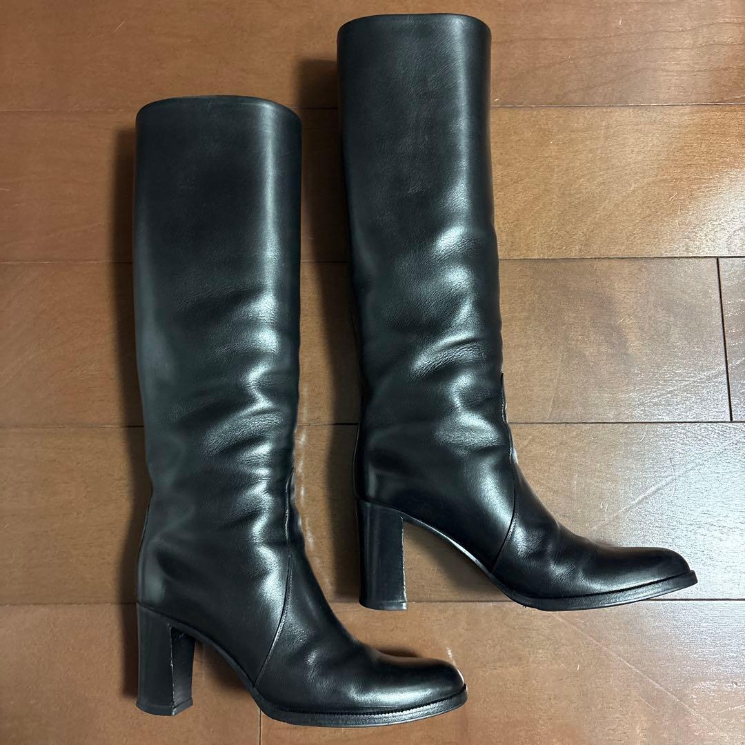 フラテッリジャコメッティ ロングブーツ 37.5 ブラック 24cm