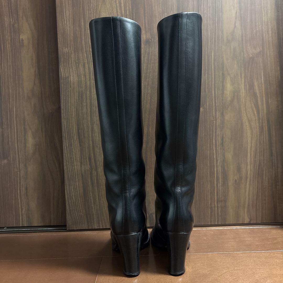 フラテッリジャコメッティ ロングブーツ 37.5 ブラック 24cm