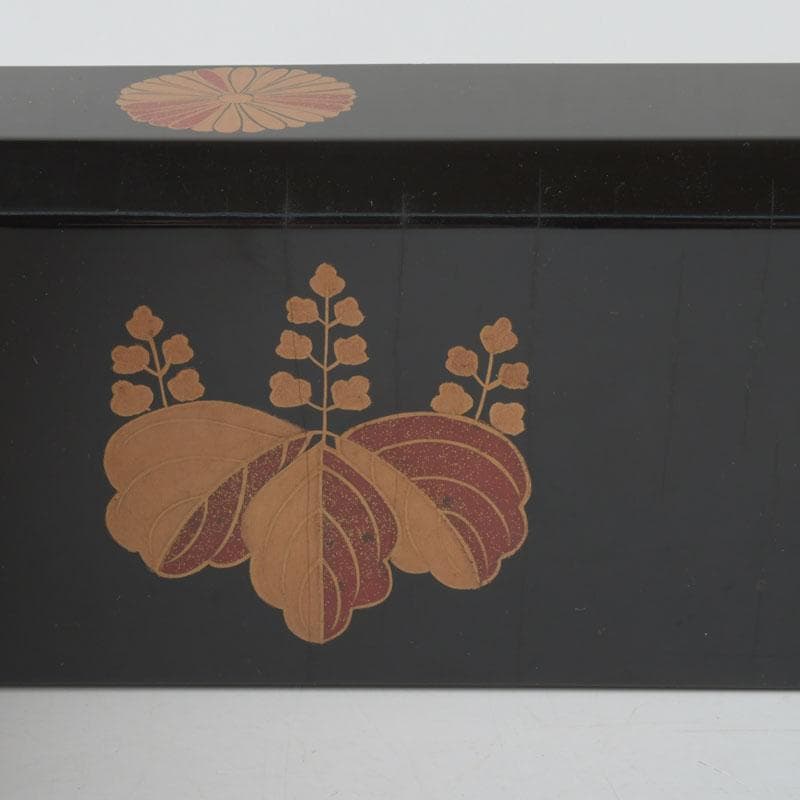 茶道具　黒漆　高台寺蒔絵　炉縁　在銘　共箱　V　9892A