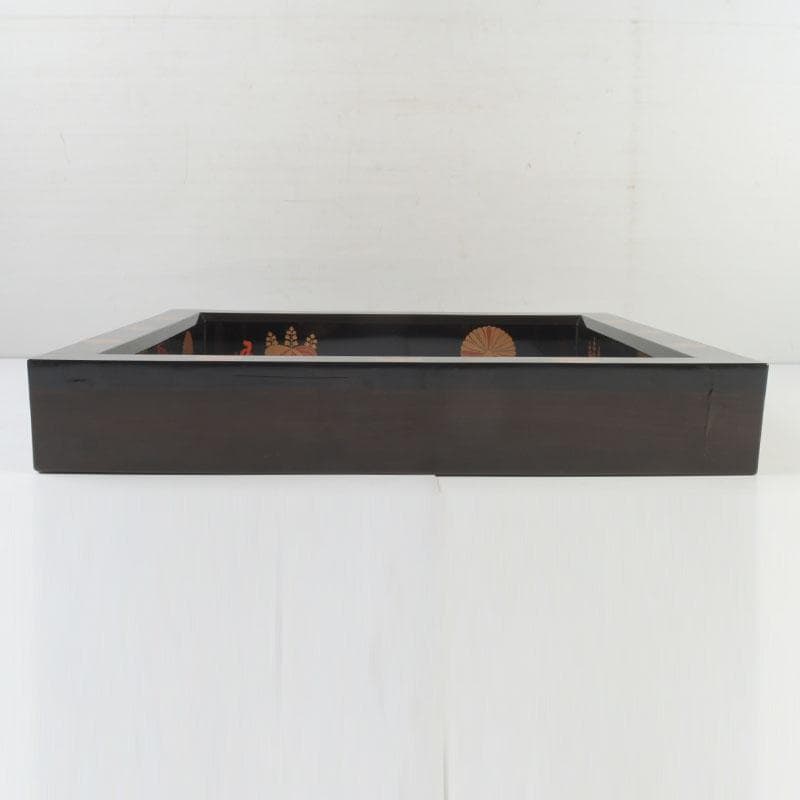 茶道具　黒漆　高台寺蒔絵　炉縁　在銘　共箱　V　9892A