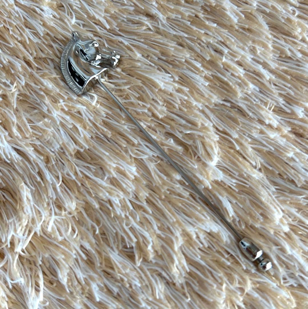 極美品✨ エルメス シュバル ホース ビンパッジ ピンブローチ シルバー