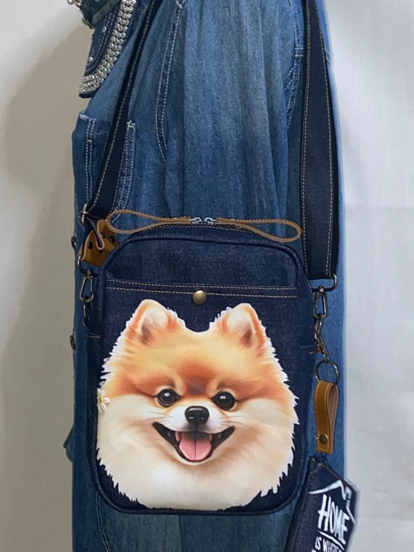 ☆ポメラニアン☆岡山デニム☆☆Sサイズ☆ショルダーバッグ