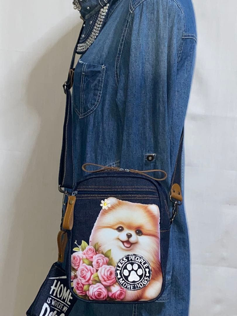 ☆ポメラニアン☆岡山デニム☆☆Sサイズ☆ショルダーバッグ