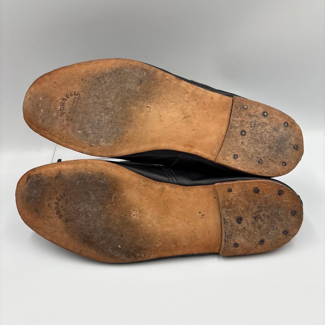 美品✨ポルセリ　ブラック　レザー　バレエシューズ　フラットシューズ　人気　定番