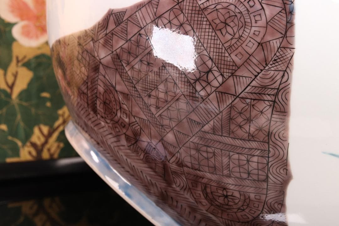 第５回　伝統九谷焼工芸展　出品作　西田吉勝（翆松）作　鳥紋壺　飾り壷　BE379