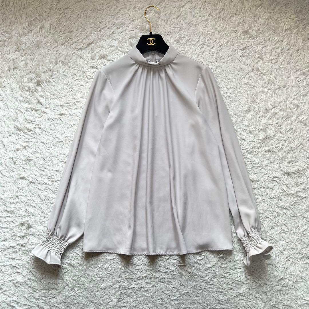 23SS theory luxe 完売 スタンドカラーロングスリーブブラウス M
