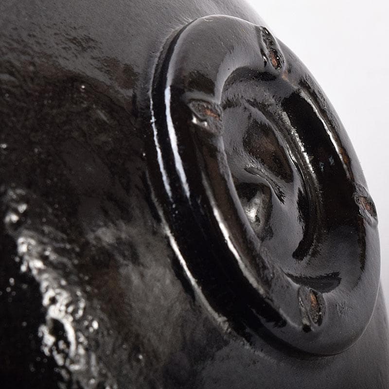 茶道具　楽吉佐衛門　黒楽茶碗　共布共箱　V　R8717