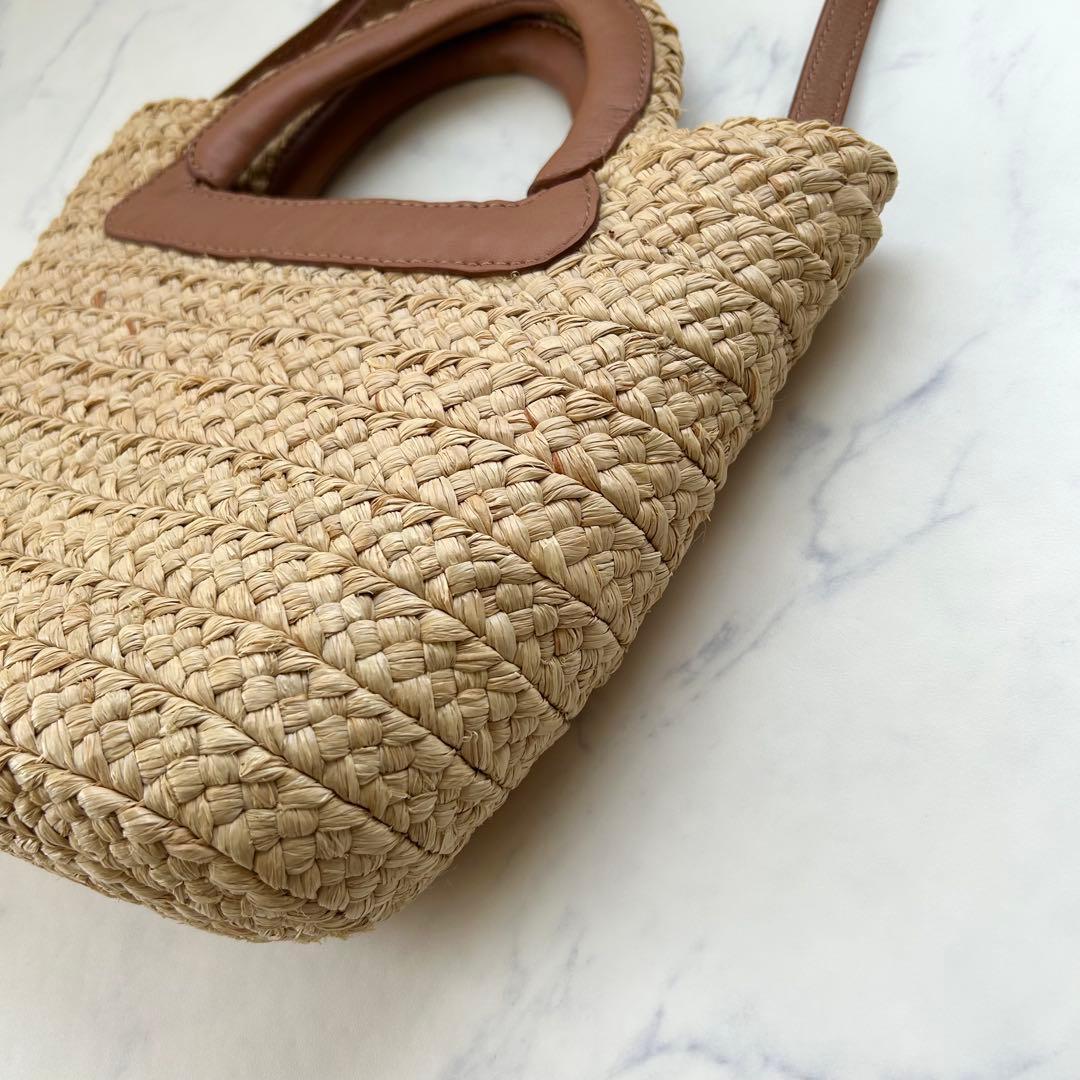 極美品✨ヘレンカミンスキー 2way ラフィア バッグ ショルダー