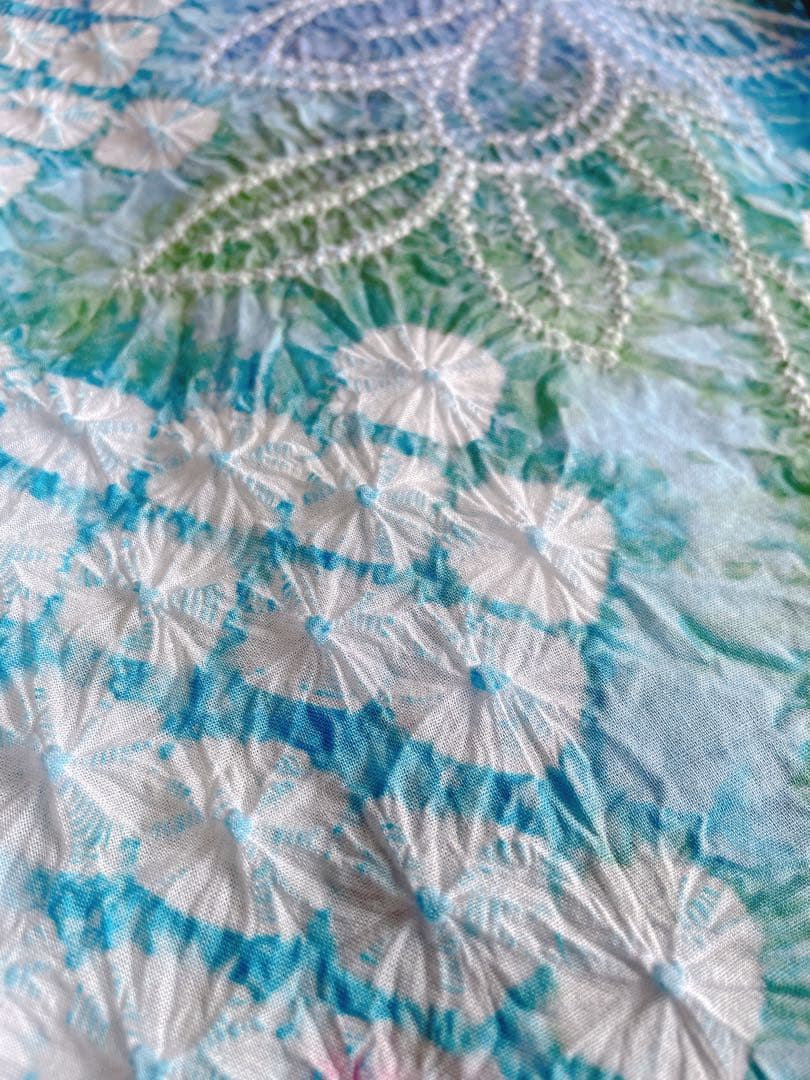 SALE価格❣️美品✨ 有松絞り 有松鳴海絞り 花模様 浴衣 紫陽花カラー