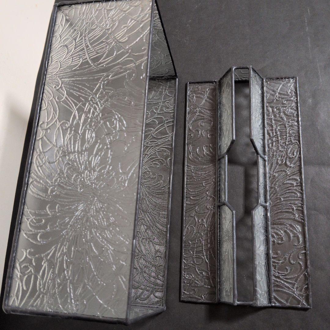 菊模様　レア　希少　ペーパータオルケース　ティッシュケース　昭和型板ガラス　昭和