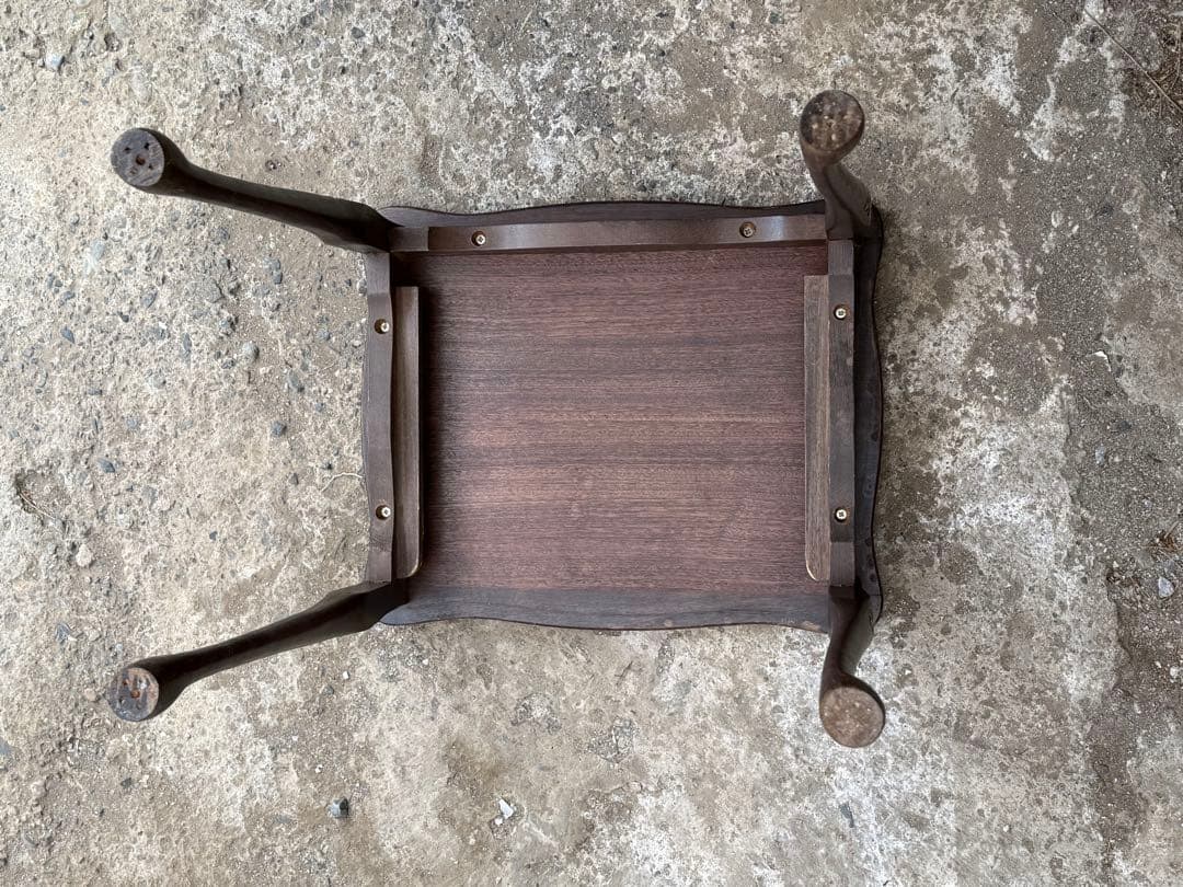 【英国アンティーク風】サイドテーブル＊緑色×ゴールド縁取りのガラス天板