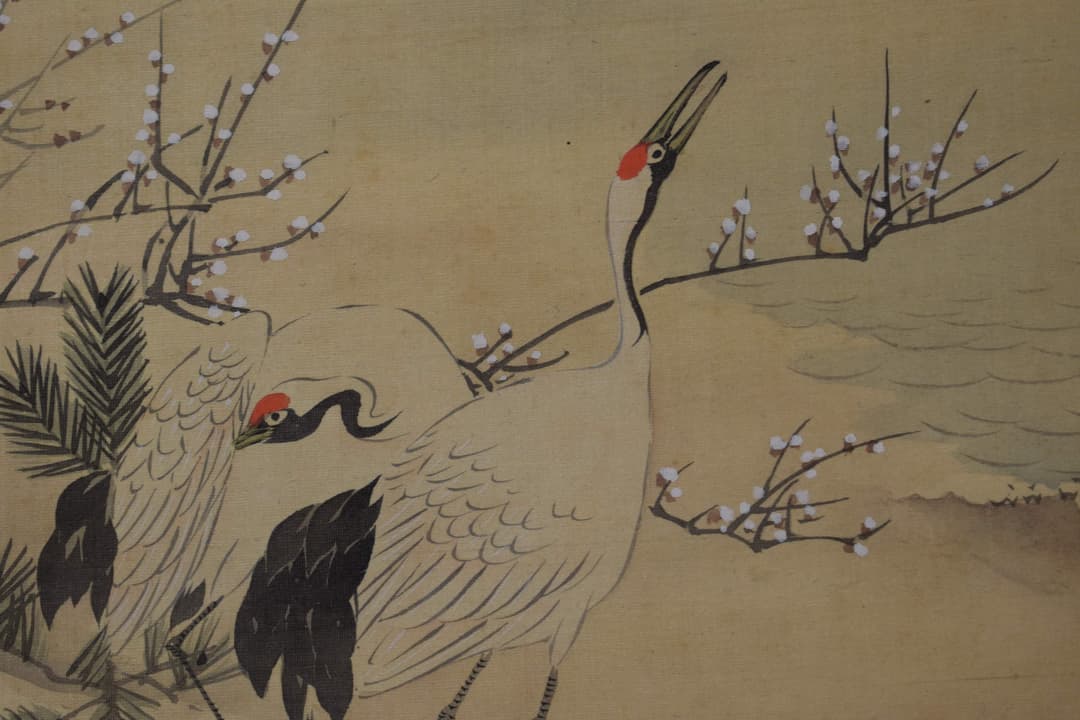 【真作】横山清暉/高砂鶴亀図/双幅/掛軸☆宝船☆Y-378　JM