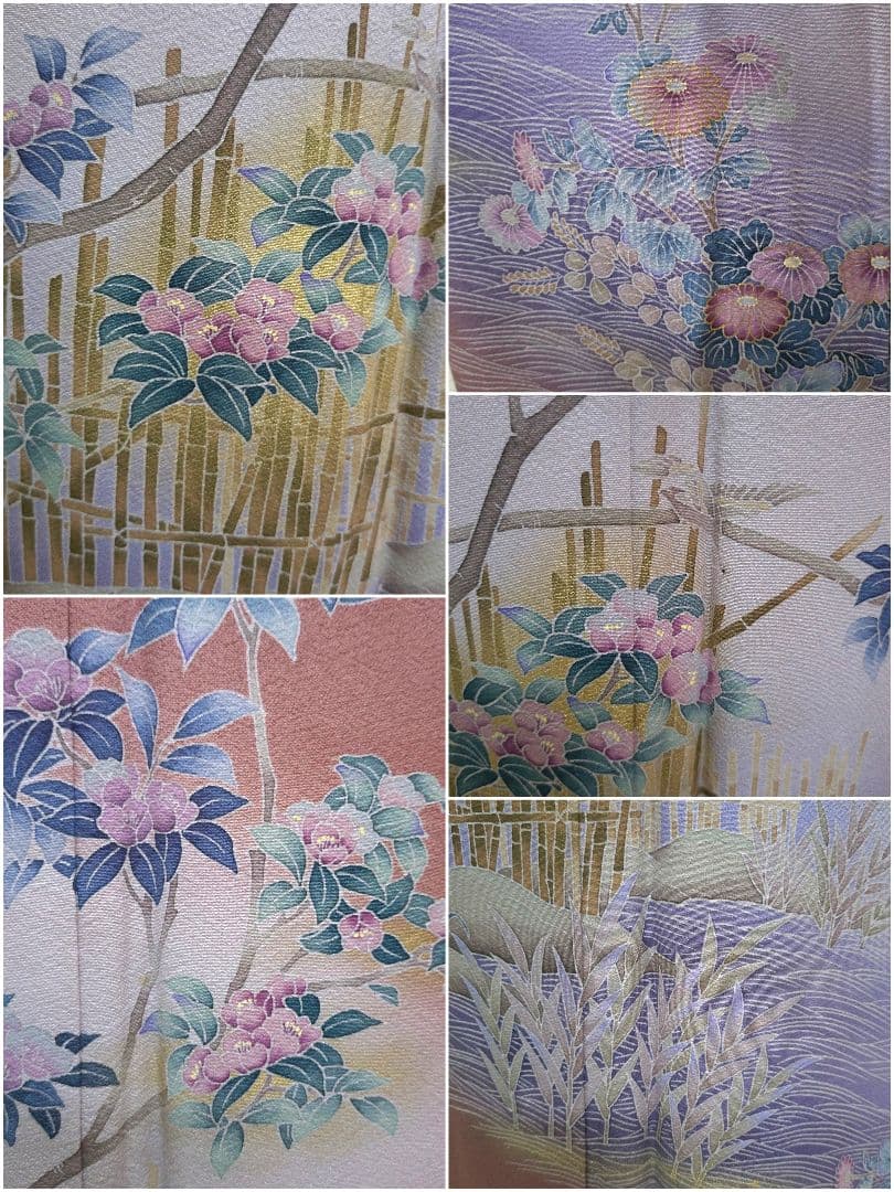 765　半額セール　正絹　十日町友禅　未使用品　証紙付　訪問着 　4点フルセット