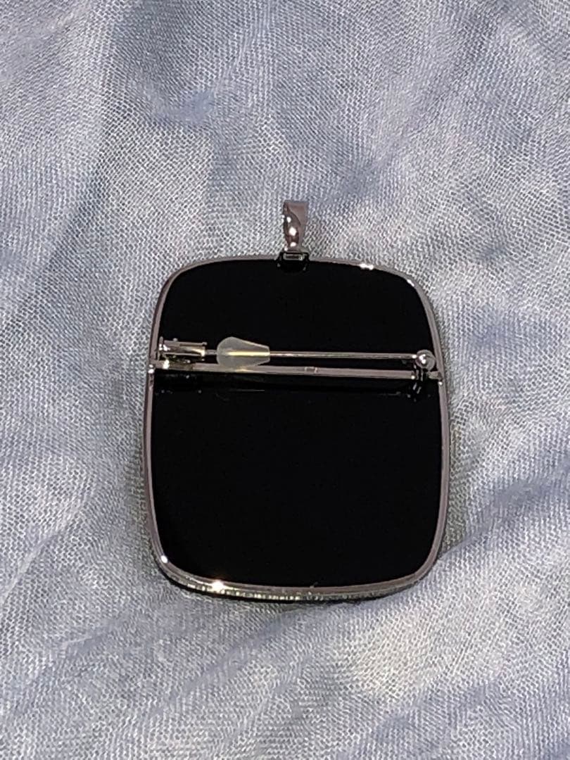 K18枠K14針　ブローチ兼ペンダントトップ