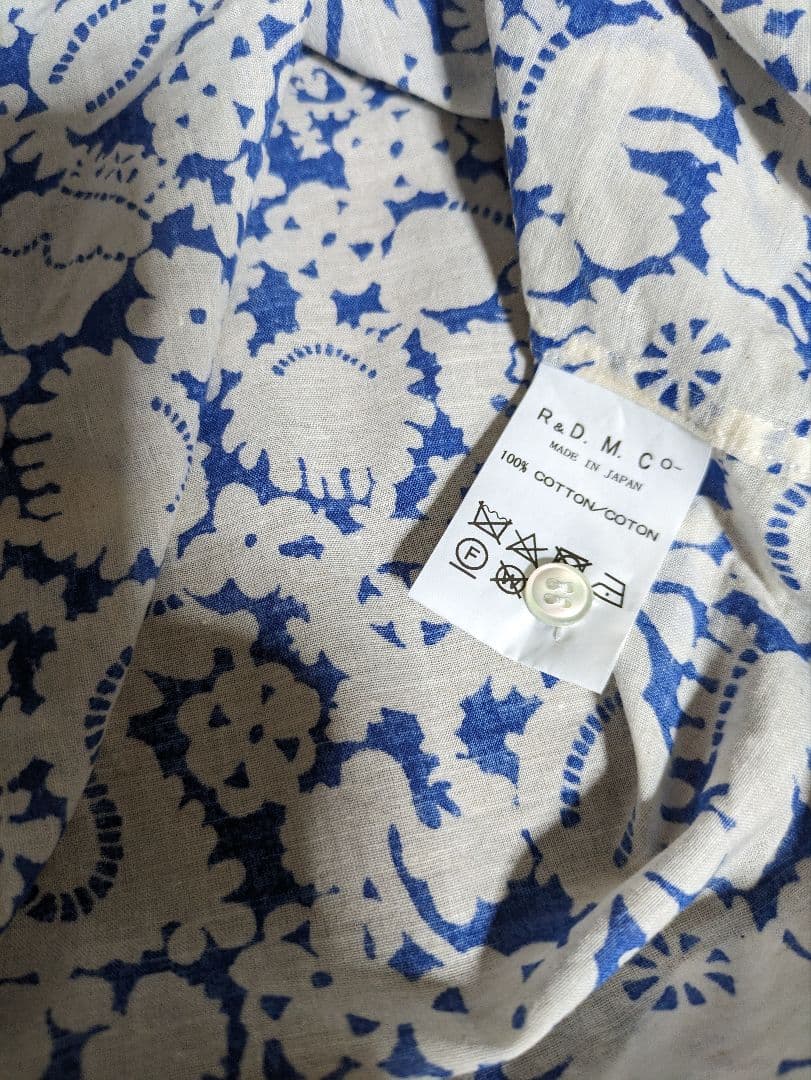 オールドマンズテーラー　モノトリックプリントラウンドカラーシャツ L