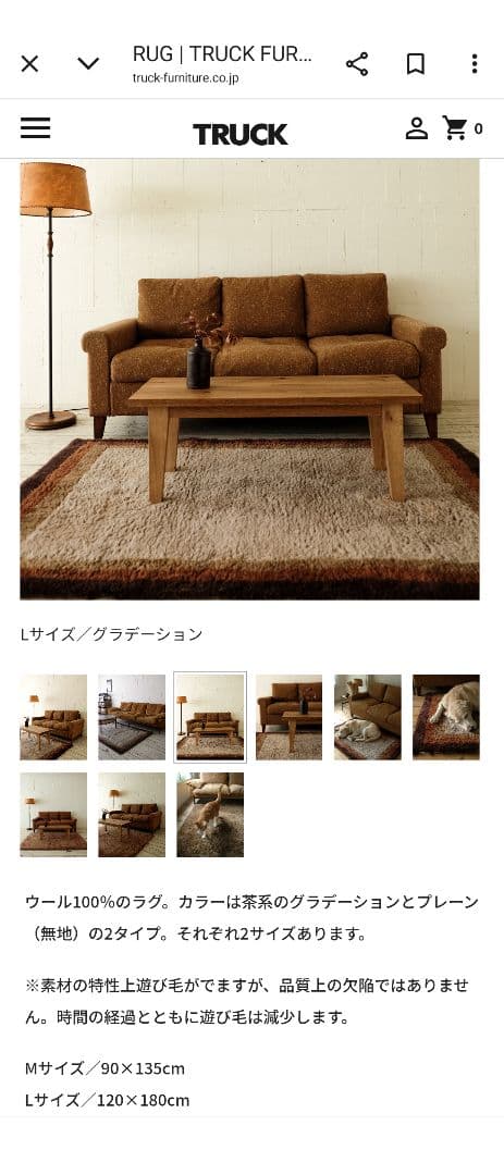TRUCK FURNITURE トラックファニチャーラグ Lサイズ