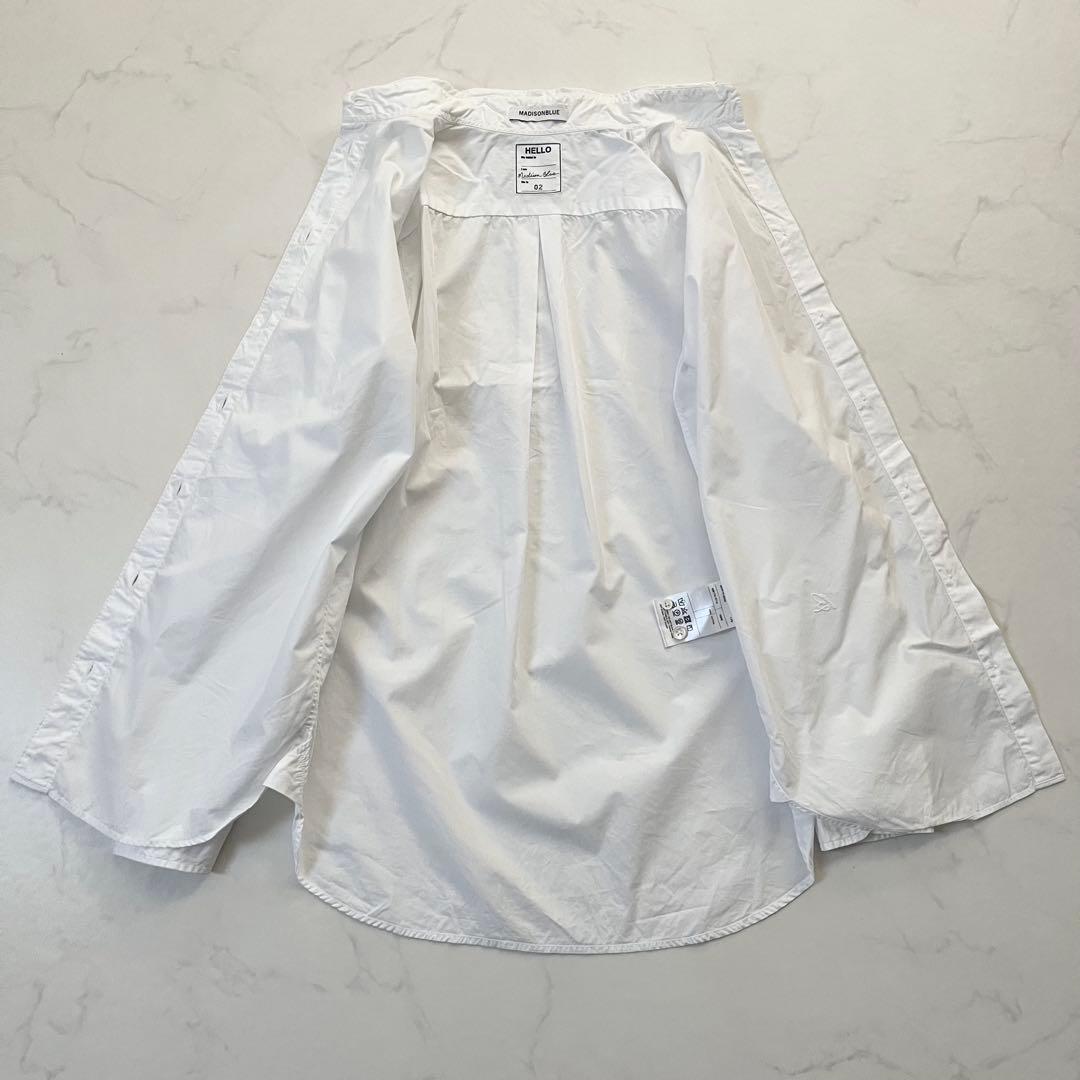 希少02サイズ　マディソンブルー マダムシャツ　B刺繍　ホワイト