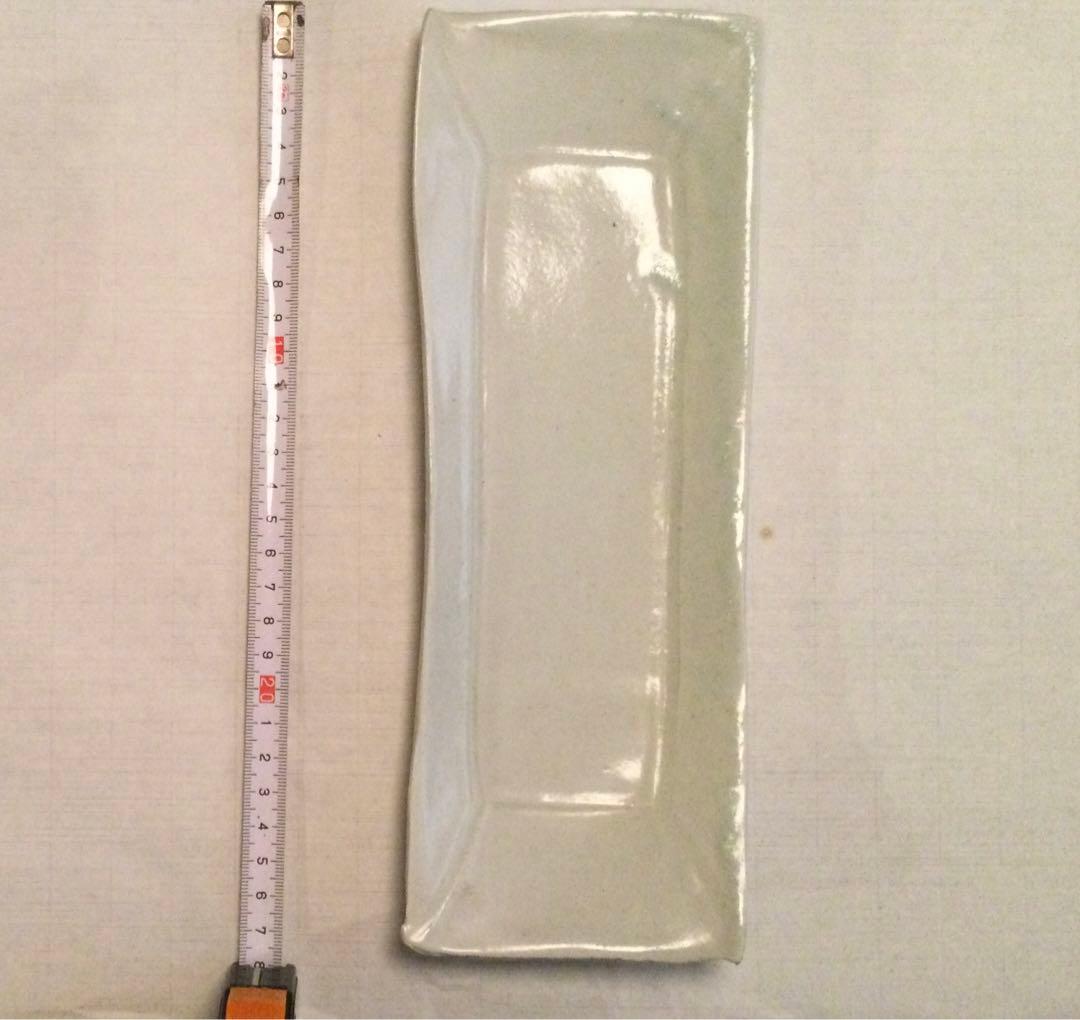 岡晋吾　白磁　長方形皿