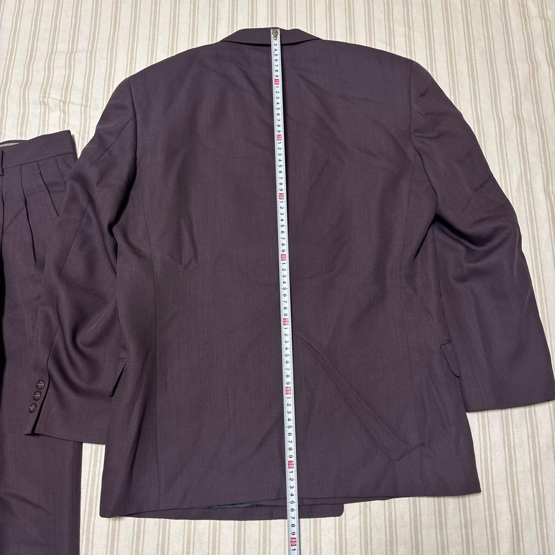 ヴィンテージ　パープル　ダブルブレストスーツ　ダブルジャケット　古着