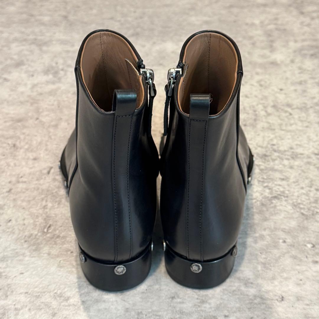 【美品/1度のみ使用】SARTORE スタッズ付き本革アンクルブーツ 37.5