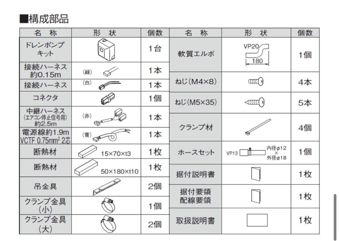 オーケー機材 ドレンポンプキット K-DU154KV