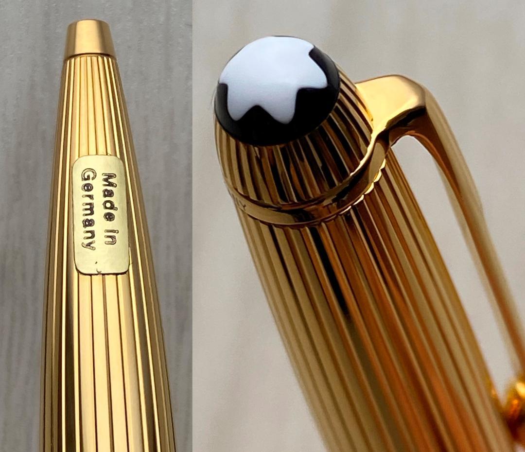 未使用に近い モンブラン ソリテール シルバー ゴールド ボールペン 付属品付き