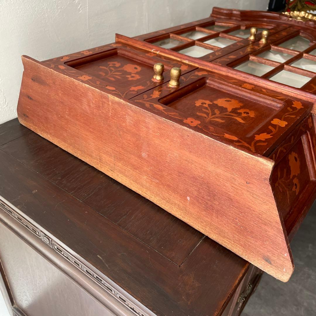 ウチダ様　木製　木象嵌　寄木細工　アジアン家具　ヨーロッパ風　キャビネット