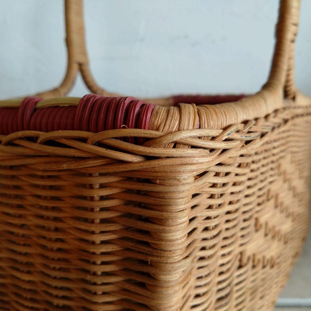 ラタン製バスケット　大　小　2個セット
