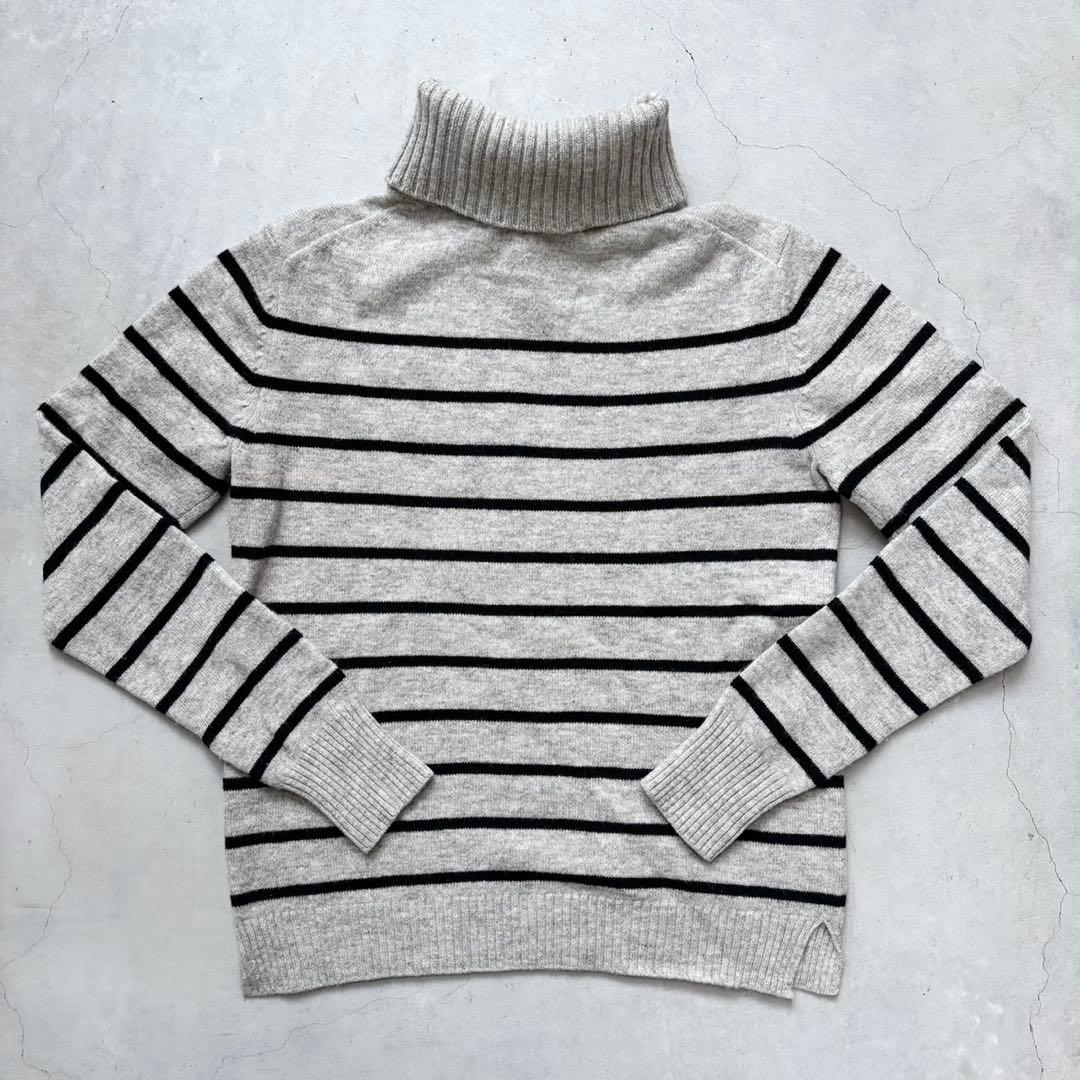 archivio タートルネック ウールニットセーター てんとう虫 ボーダー柄