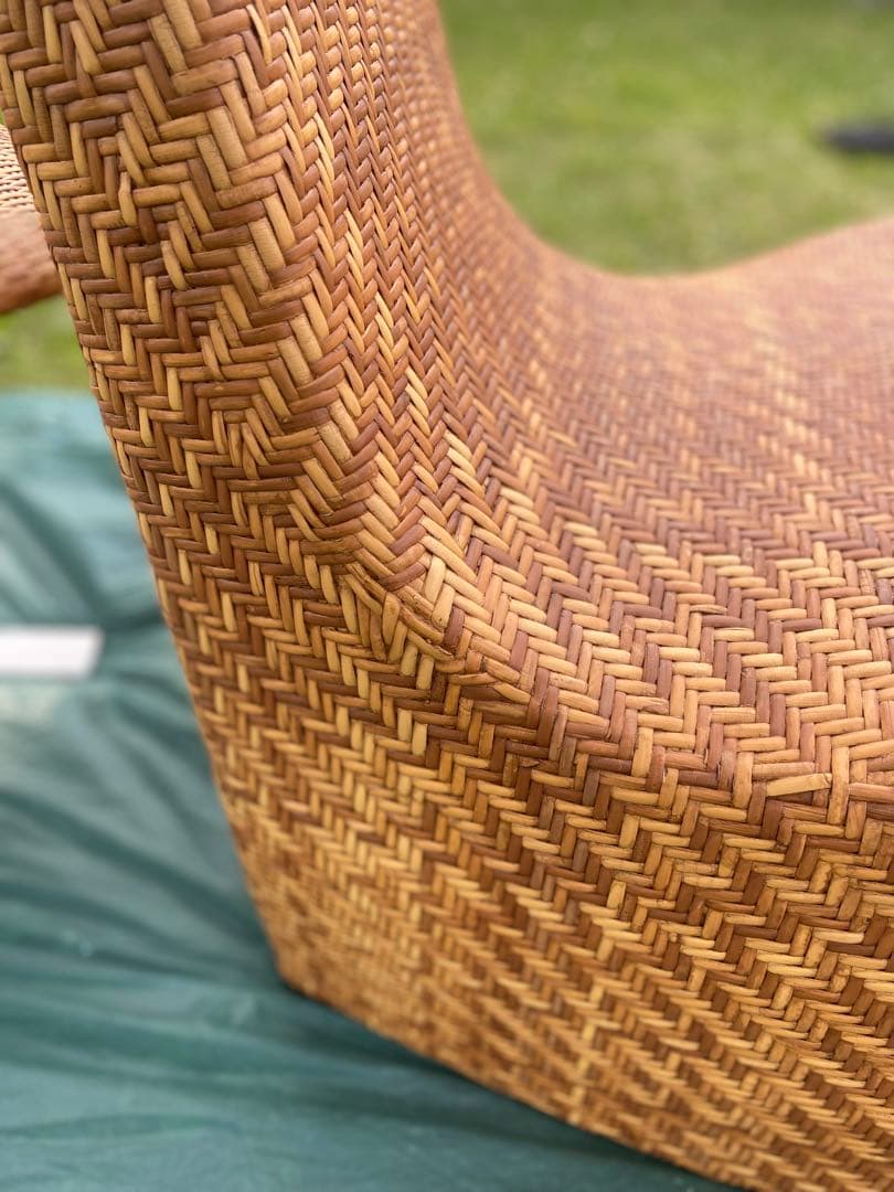 希少✨アジアンファニチャーの天然ラタンチェア　オットマン別売り