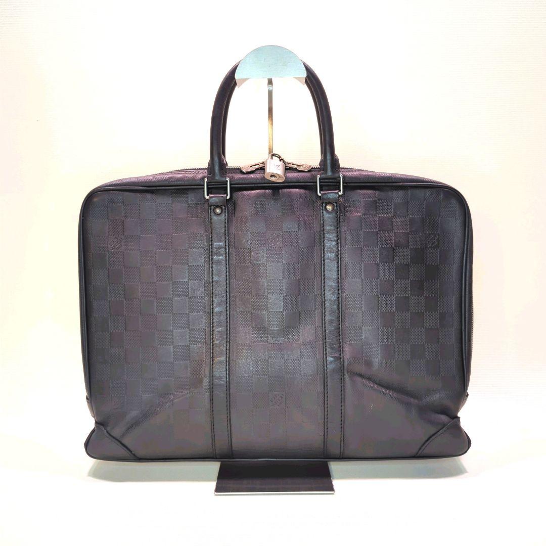 ルイ・ヴィトン ビジネスバッグ ブラック 黒 ダミエ ロゴ レザー